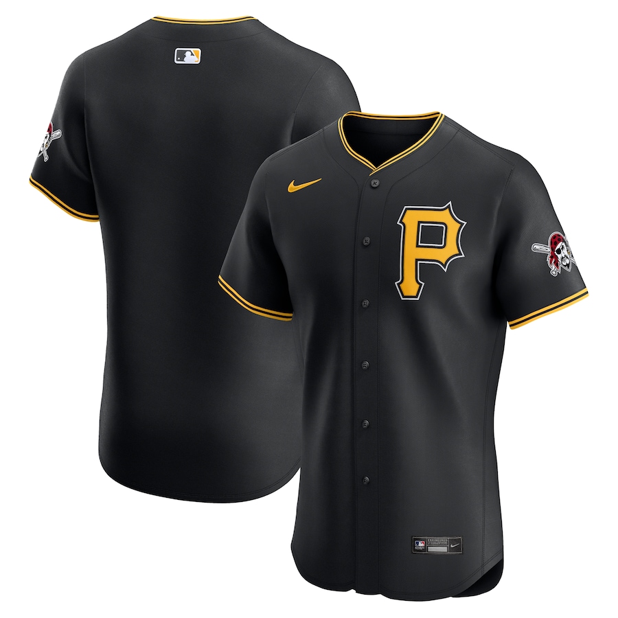 Men's Pittsburgh Pirates Nike Black Alternate Vapor Premier Elite Patch Jersey